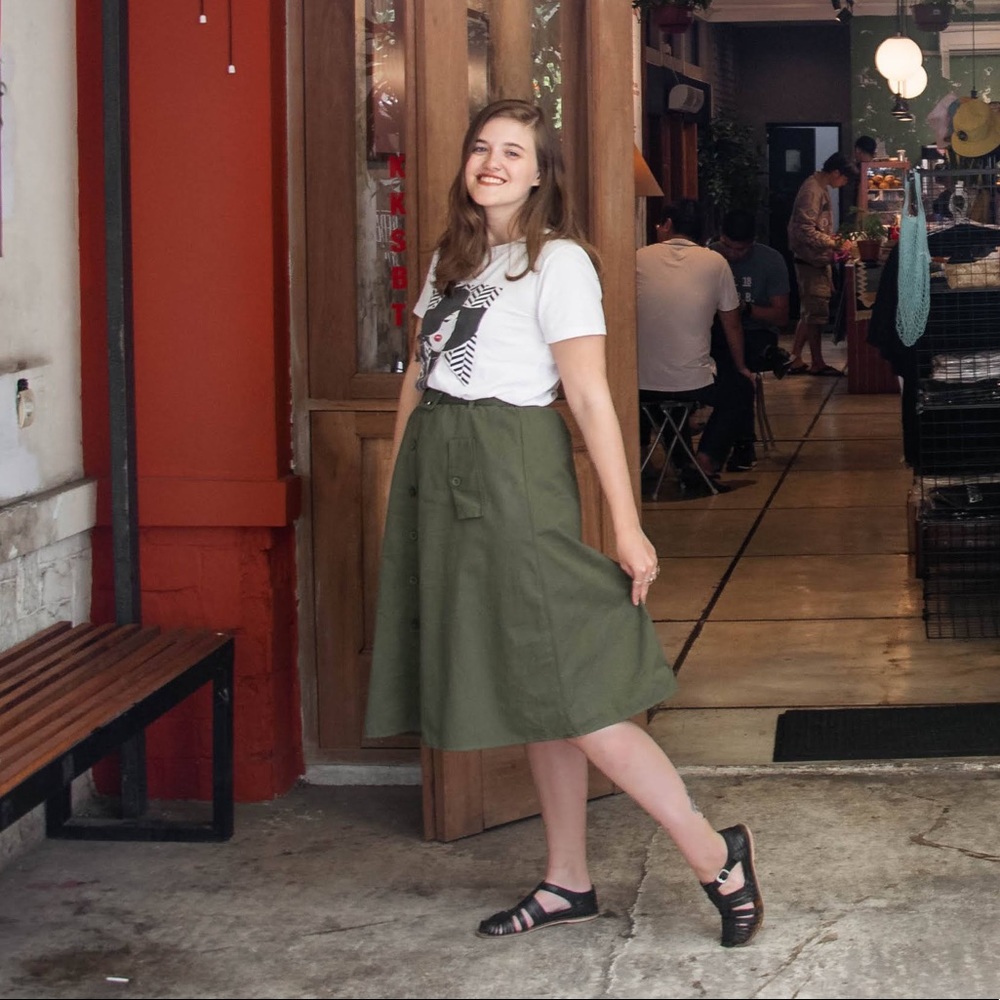 Green skirt
